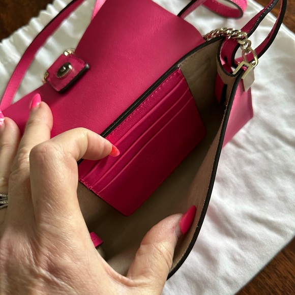 CHLOE Mini FAYE Fuchsia Leather and Suede Crossbody in EUC Like New Dust Bag - Picture 7 of 9